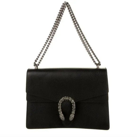 Gucci Dionysus Black Leather Medium Shoulder Bag