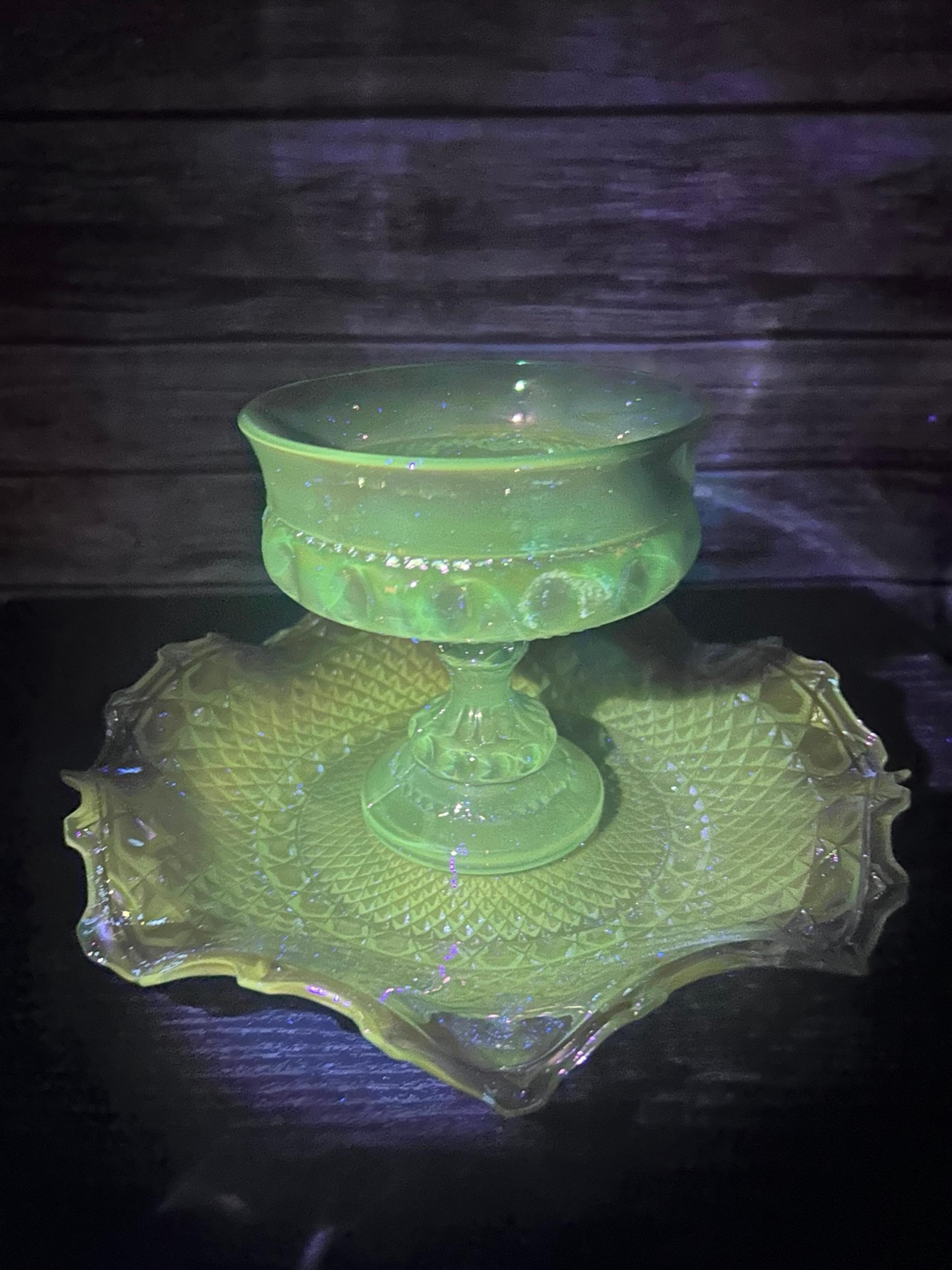 2 pieces of vintage manganese carnival glass