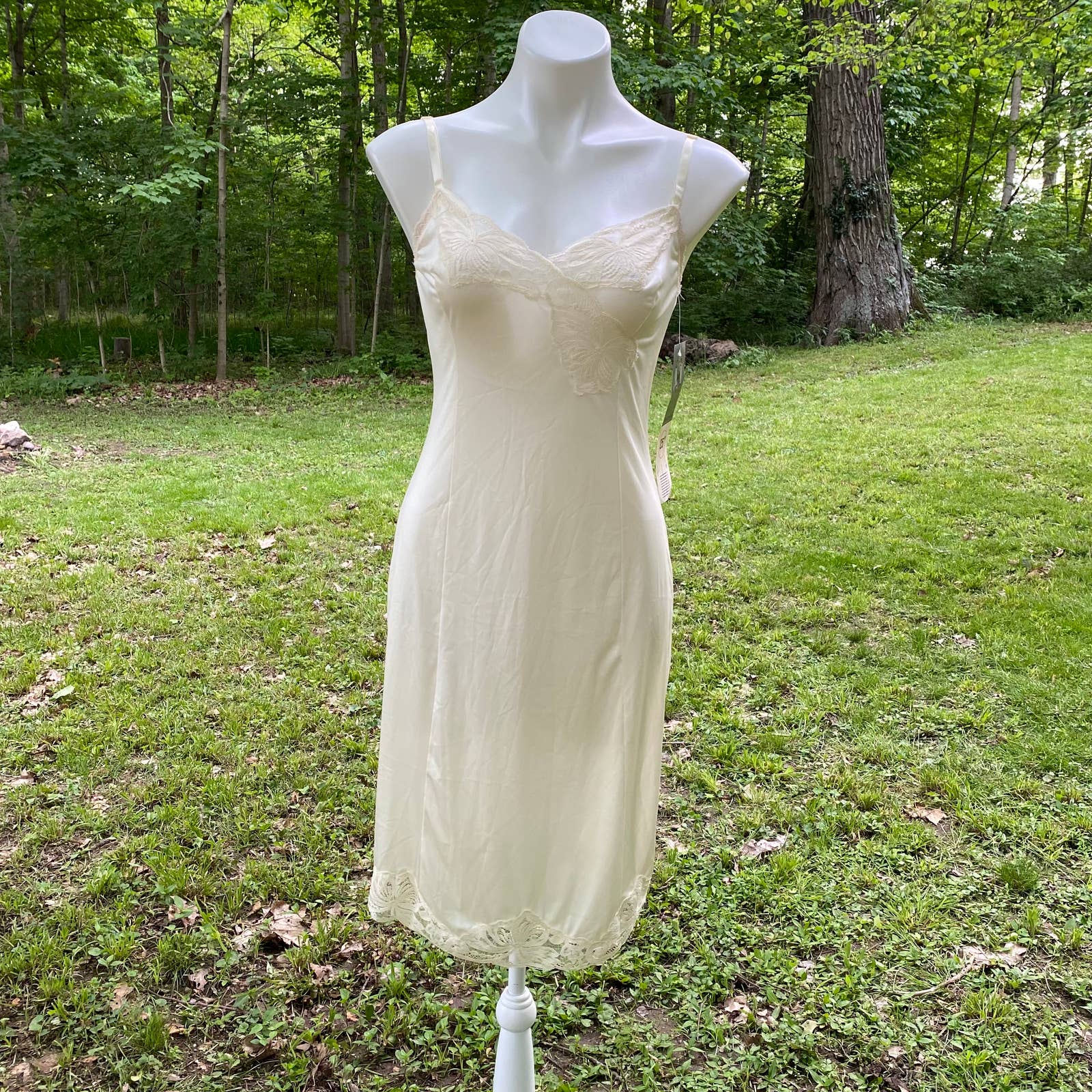Vintage NWT Slip Dress Antron Nylon Lace