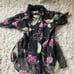 Floral button-down shirt with silky finish and casual feel