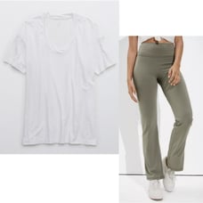 NWT Aerie Rope Voop Boyfriend Tee & American Eagle Leggings Bundle Size XXL