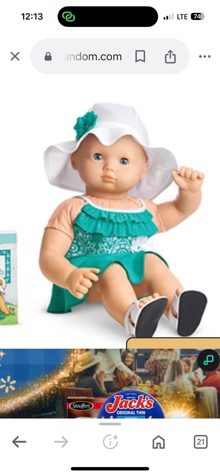 New American Girl Bitty Baby Ocean Blossoms Swim Outfit