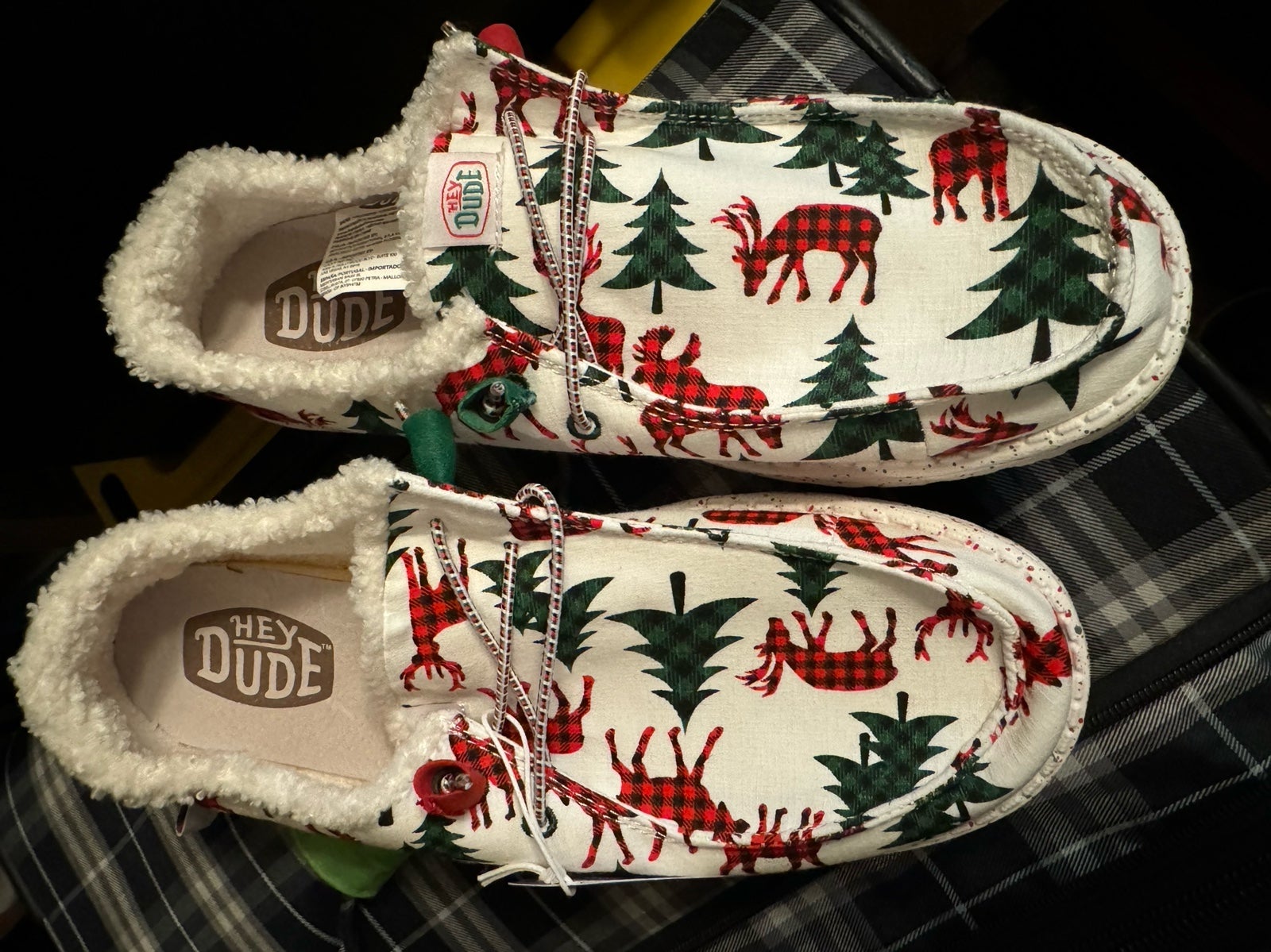 Women's HEYDUDE Wendy Woodland Plaid Shoes - size 10