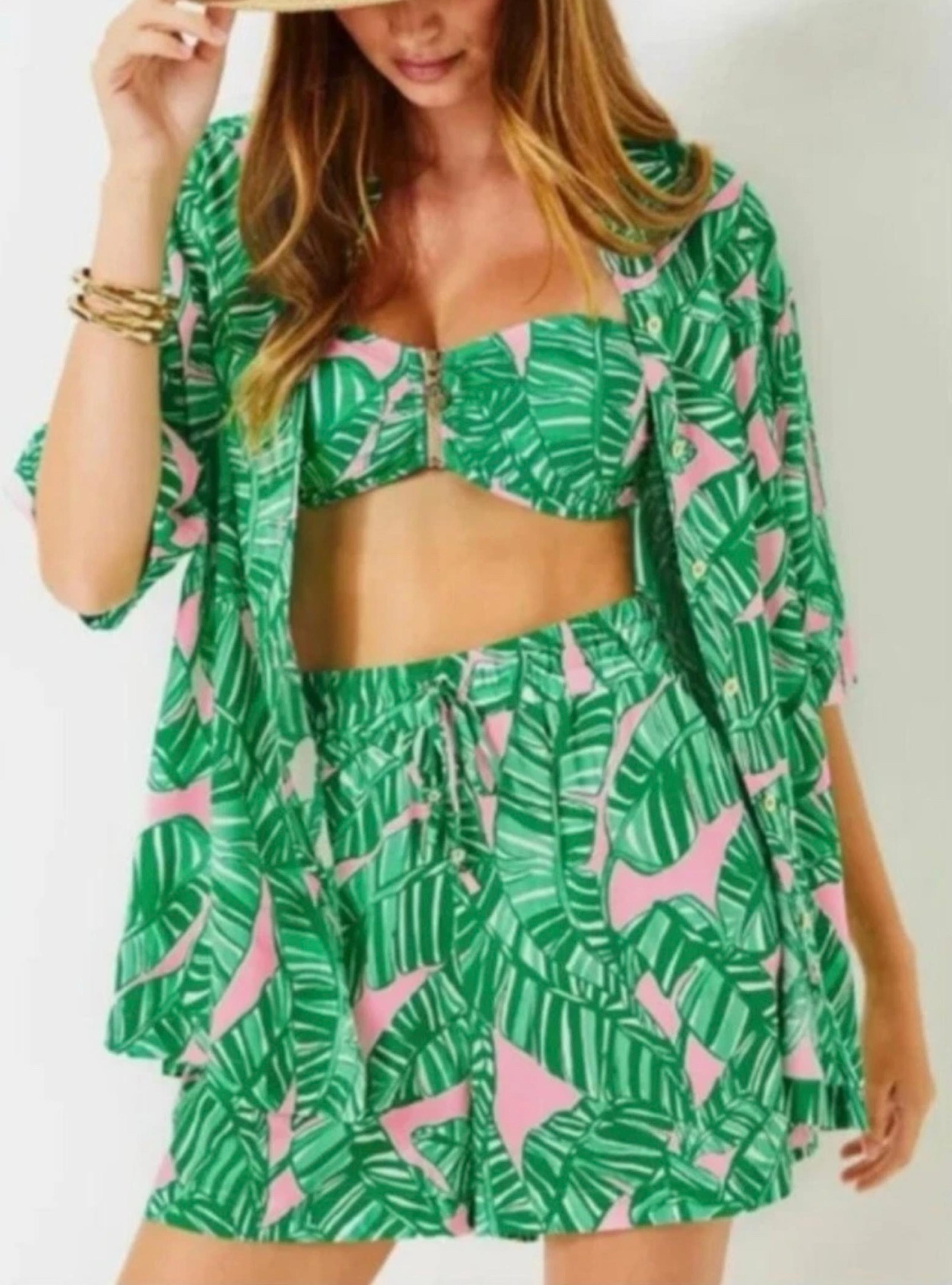 NWT Lilly Pulitzer Franki Cover Up Shirt Conch Shell Let’s Go Bananas Small