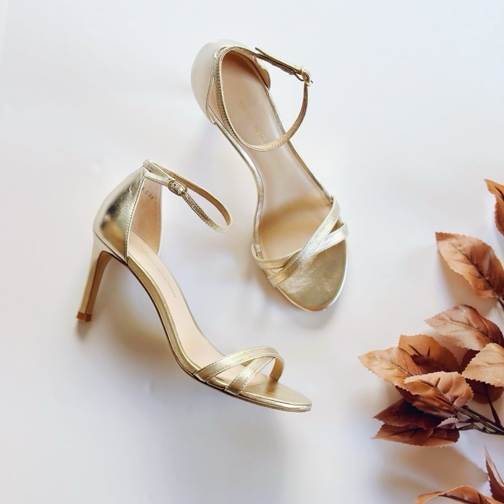 Stuart Weitzman Lynette Gold Sandals