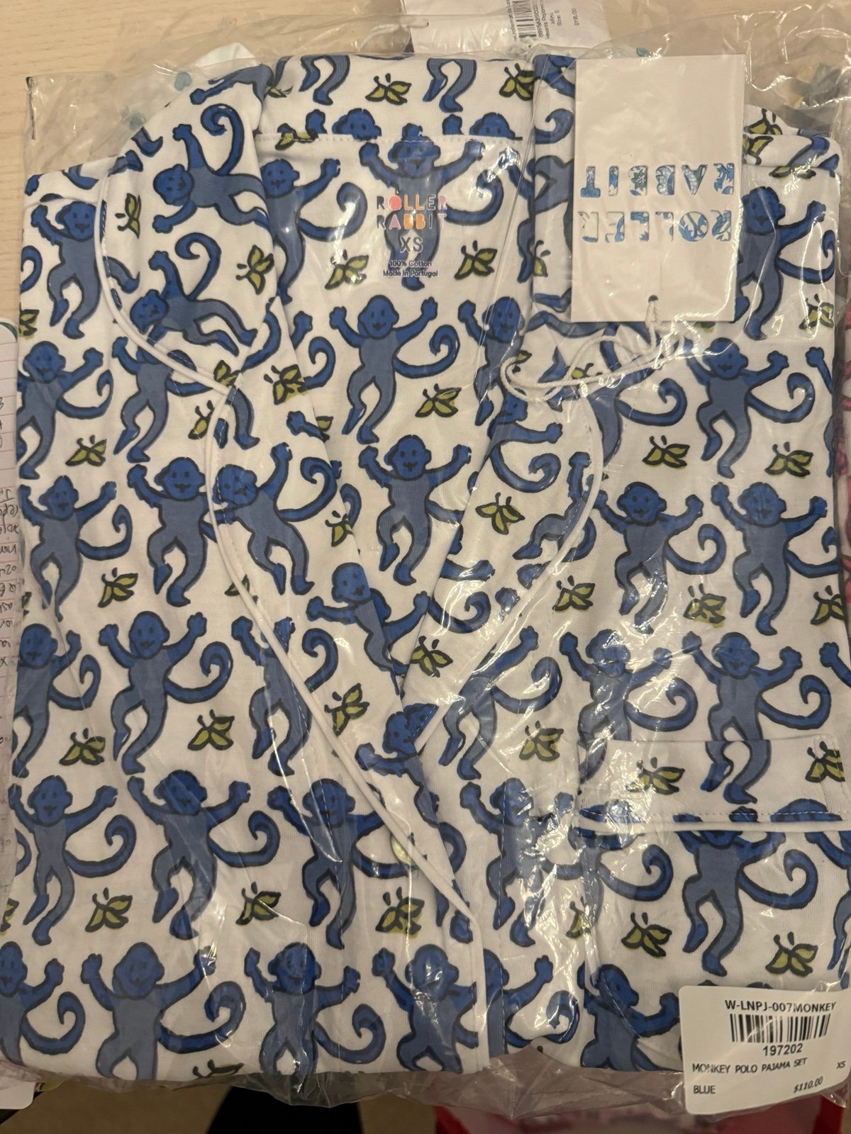 Roller Rabbit Blue Monkey Polo Pajamas