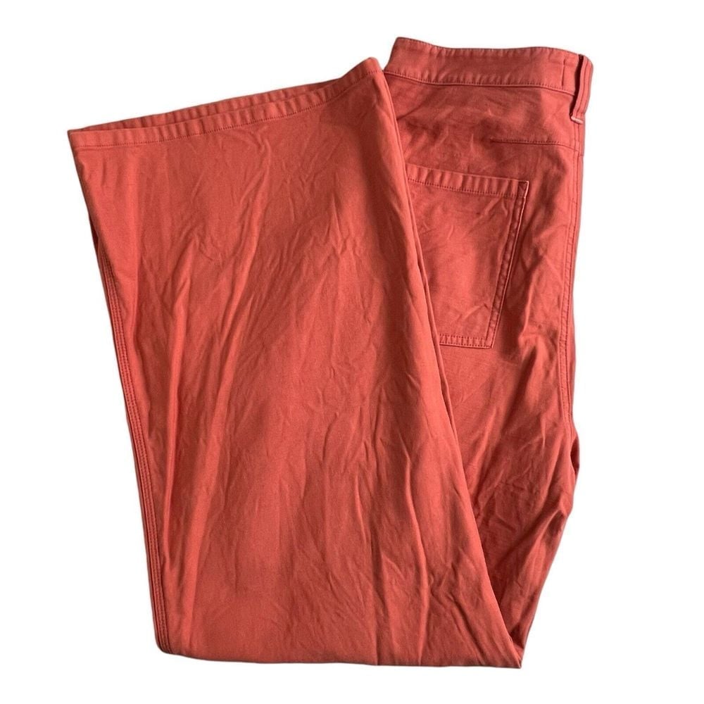 Anthropologie Pilcro Womens 30 Coral Wide Leg High Rise Painter Puddle Pants