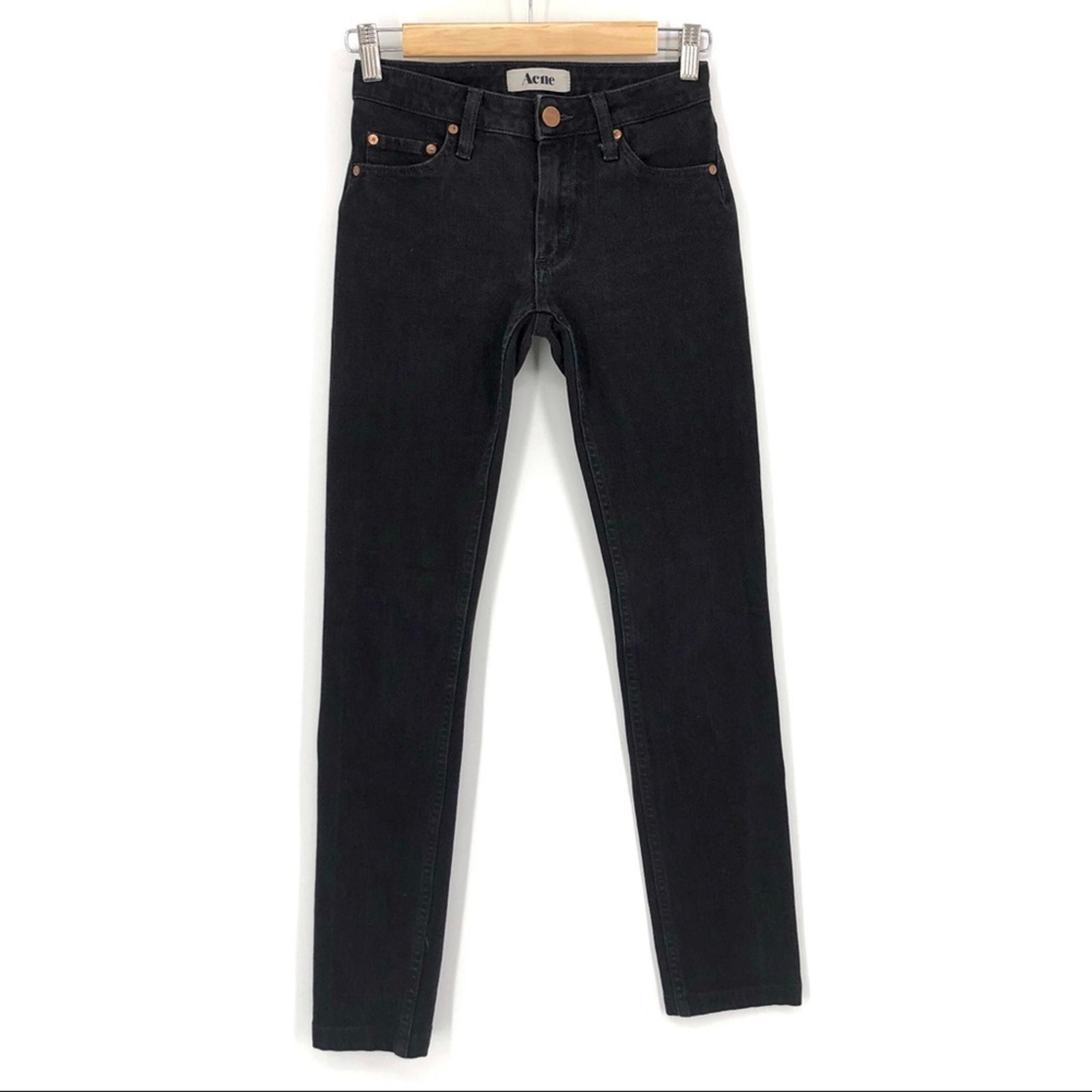 ACNE Flex Skinny Distressed Jeans Black 25