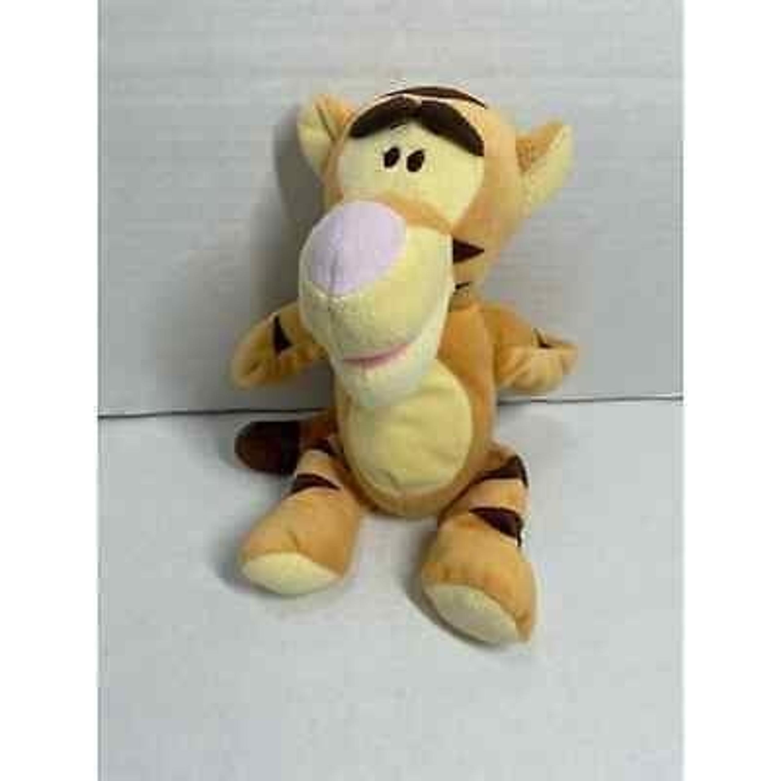 Disney Baby Tigger 12" Rattle Noise Crinkle Ears Pastel Orange Yellow Plush