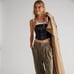 Free People Leather Corset Top Adrianna Crop Black Studs Strapless Size XS NEW