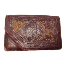 Vintage Tooled Leather Purse Mexico File Organizer Case Wallet 1940’s