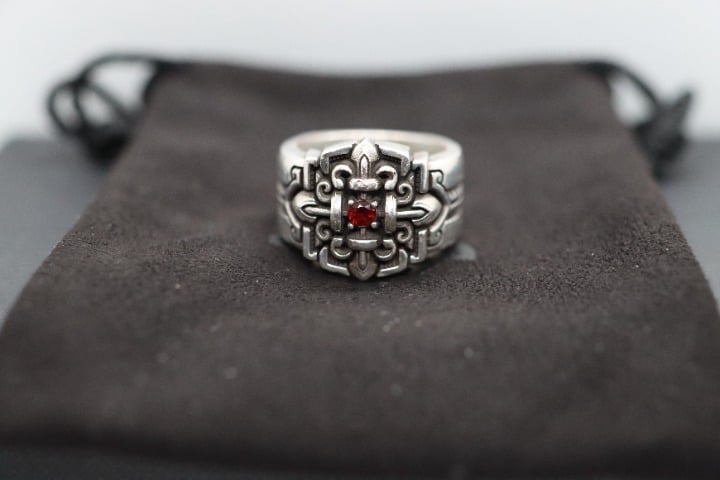 Nightrider Sanctified Ring w/ Red Garnet (Size 11)