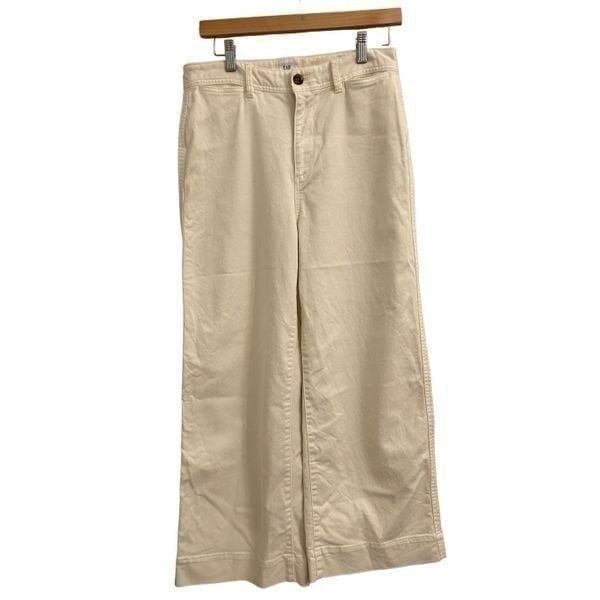 EUC GAP high-rise Wide-leg Cropped size 8 ivory