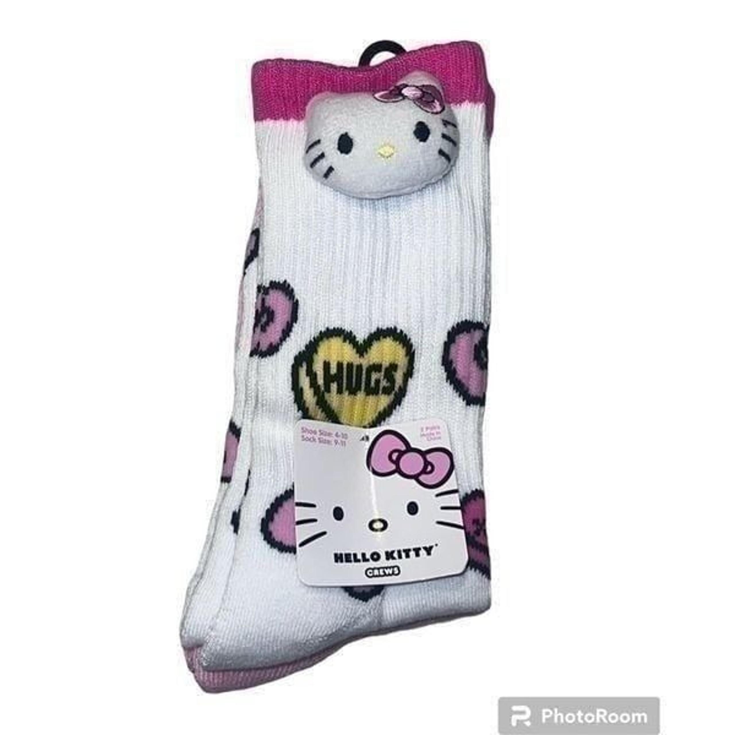 Sanrio Hello Kitty Coquette Lolita 3D 2 Pair Kawaii Crew Socks
