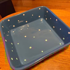 Temptations 2.5 Qt. Blue Polka Dot Baking Dish