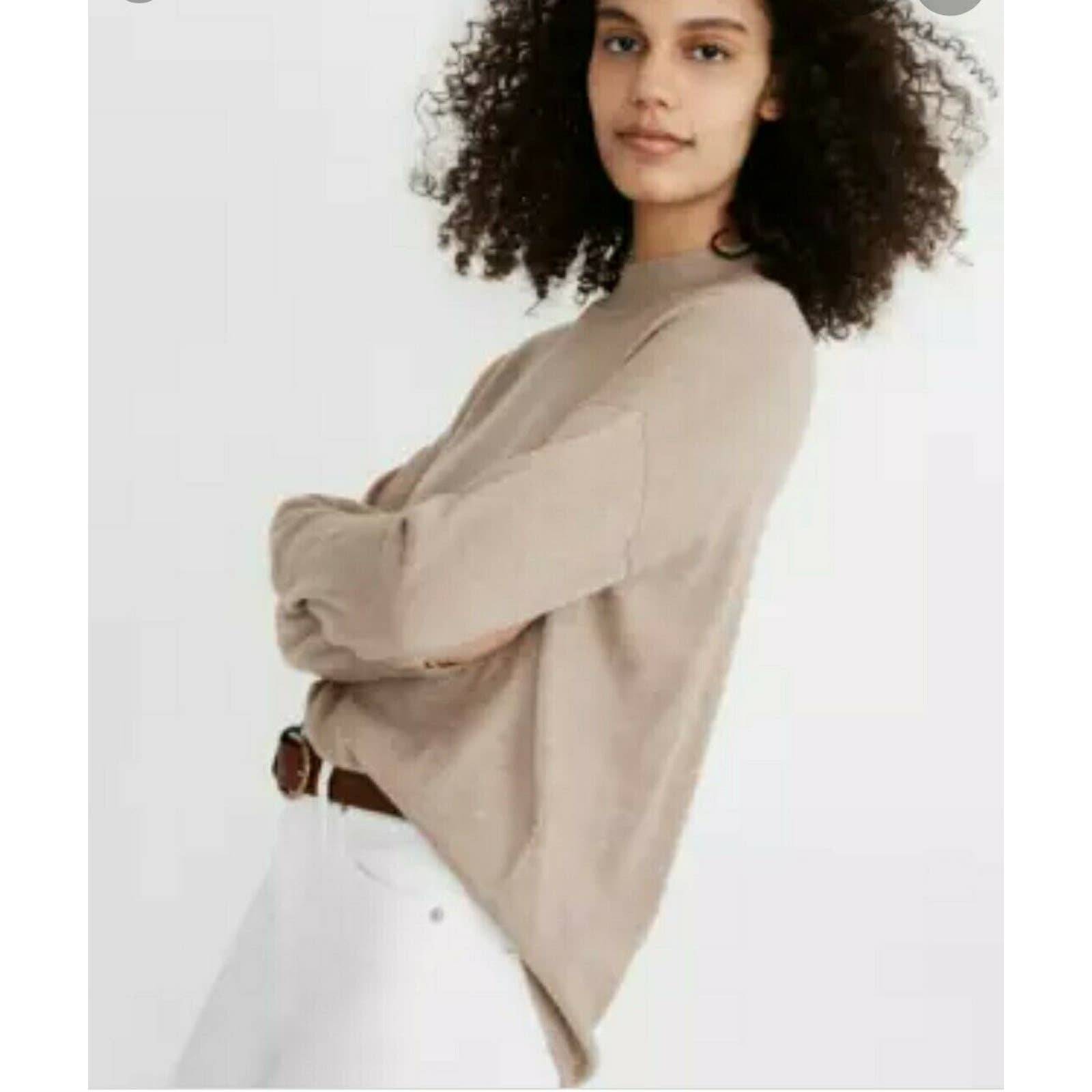 New MADEWELL Size S Ashbury Mockneck Sweater Tan/Beige Merino Alpaca Pullover