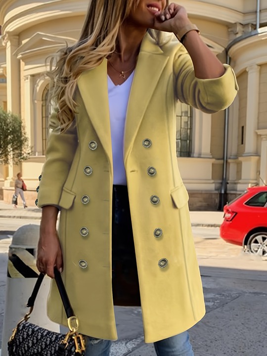 Lapel Collar Woolen Longline Coat -8sz6