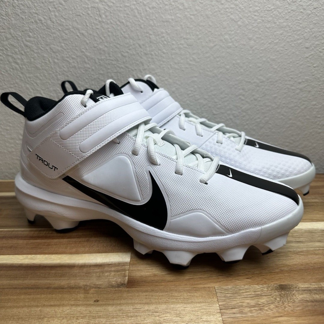Nike Force Trout 7 Pro MCS White Black Men's Baseball Cleat CT0828-102 NEW Sz 10