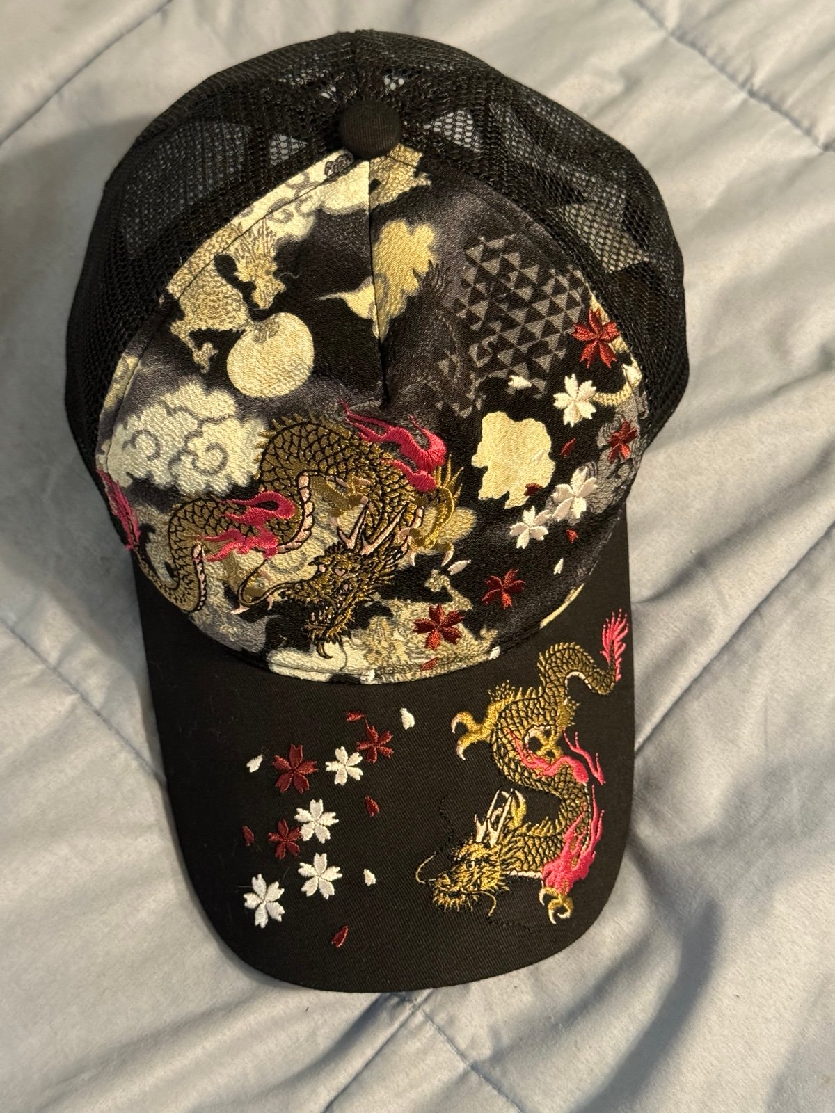 Ripple double dragon kimono trucker hat