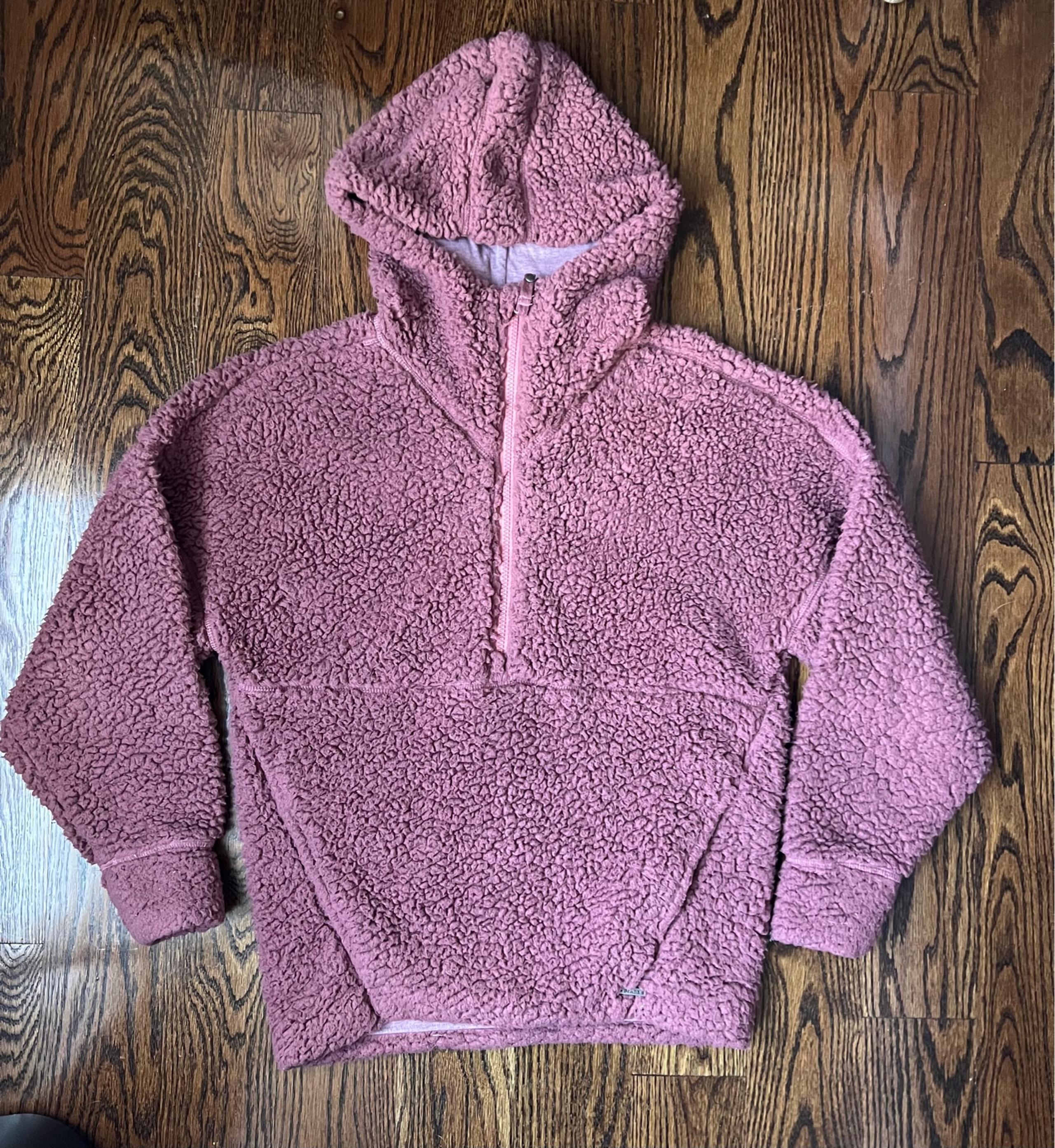 Prana Womens Permafrost Outdoor Hooded Half Zip Cozy Fleece Jacket Size XS