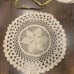 6 piece cream crochet table set