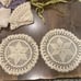 6 piece cream crochet table set