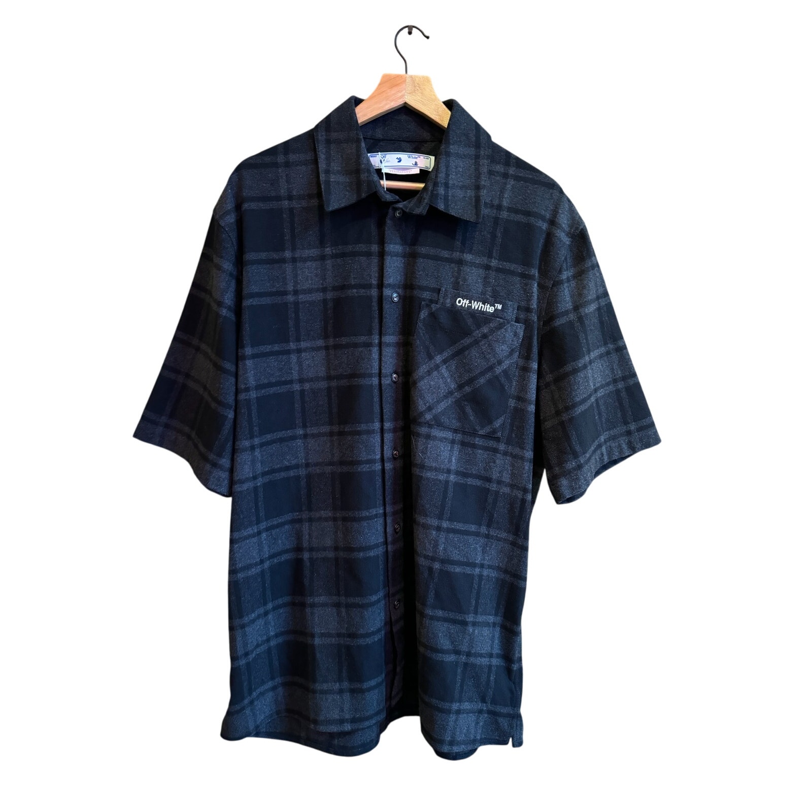 Off-White Short Sleeve Flannel Shirt NWT