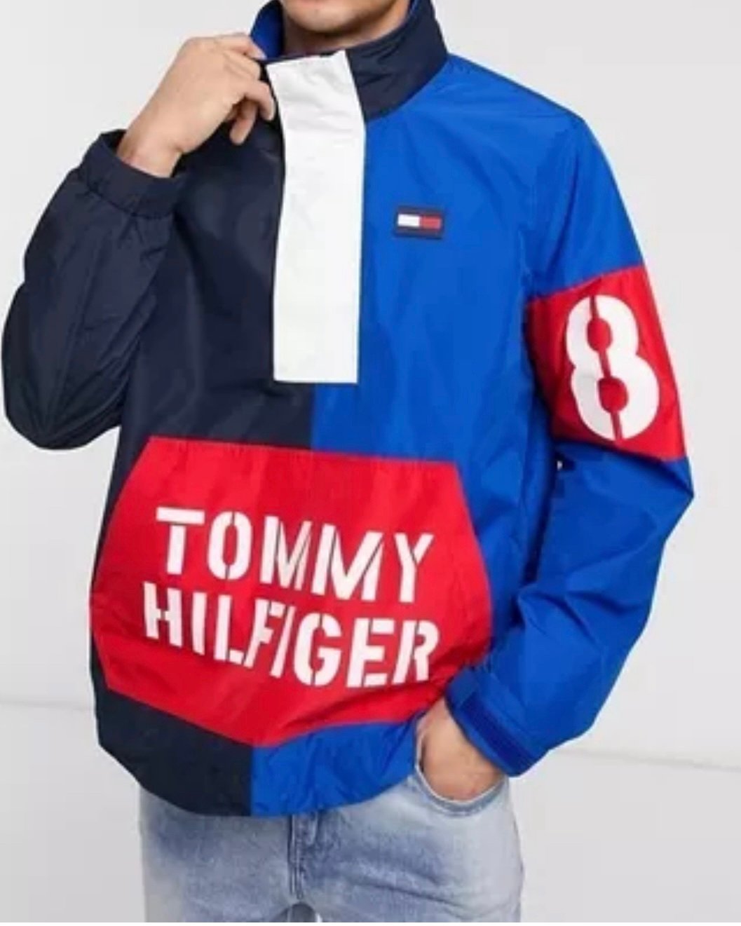 Tommy Hilfiger Navy Coastal Navigator 1/4 Zip Men’s Pullover Sailing Jacket