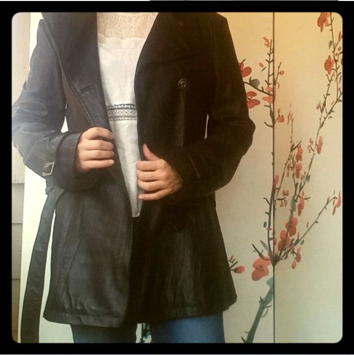 Black leather jacket