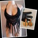 Crochet halter top and custom earrings large