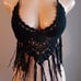 Crochet halter top and custom earrings large