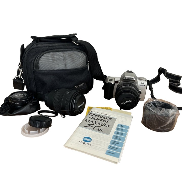 Mint Minolta MAXXUM 450si Complete Kit W/ Bag 2 lenses Manuals