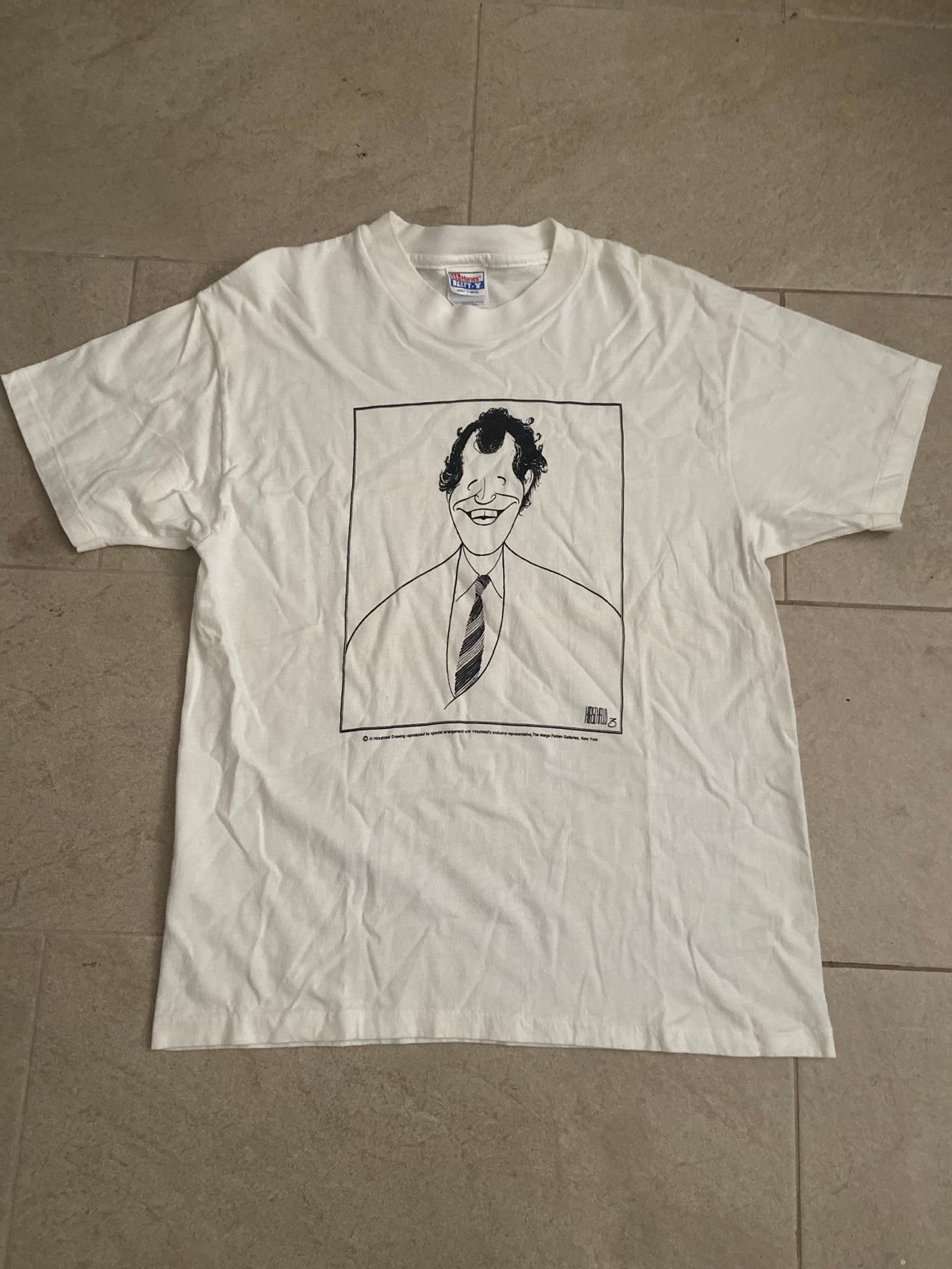 Vintage 1994 David Letterman Al Hirschfeld Art NY Shirt