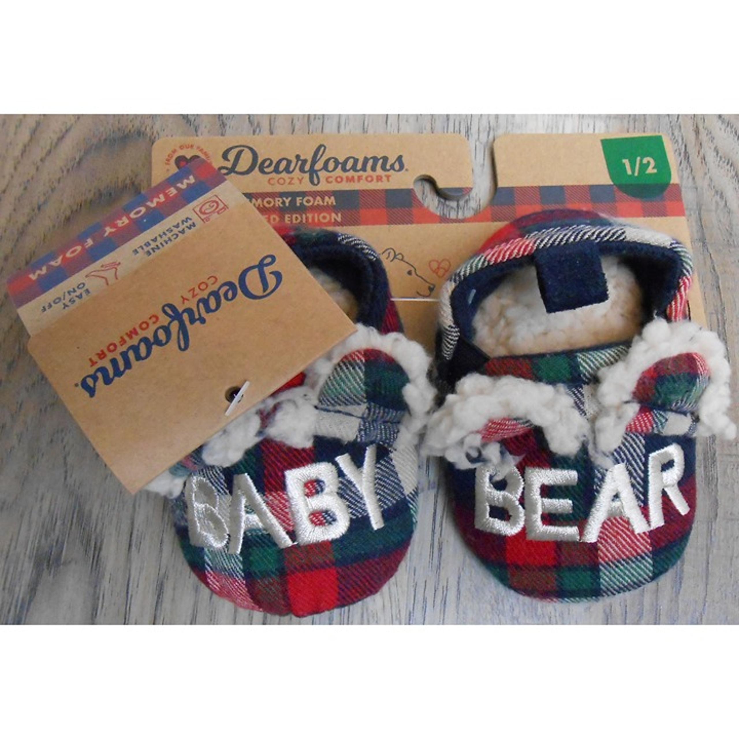 Dearfoams Baby Bear size 1-2 Memory Foam Slippers