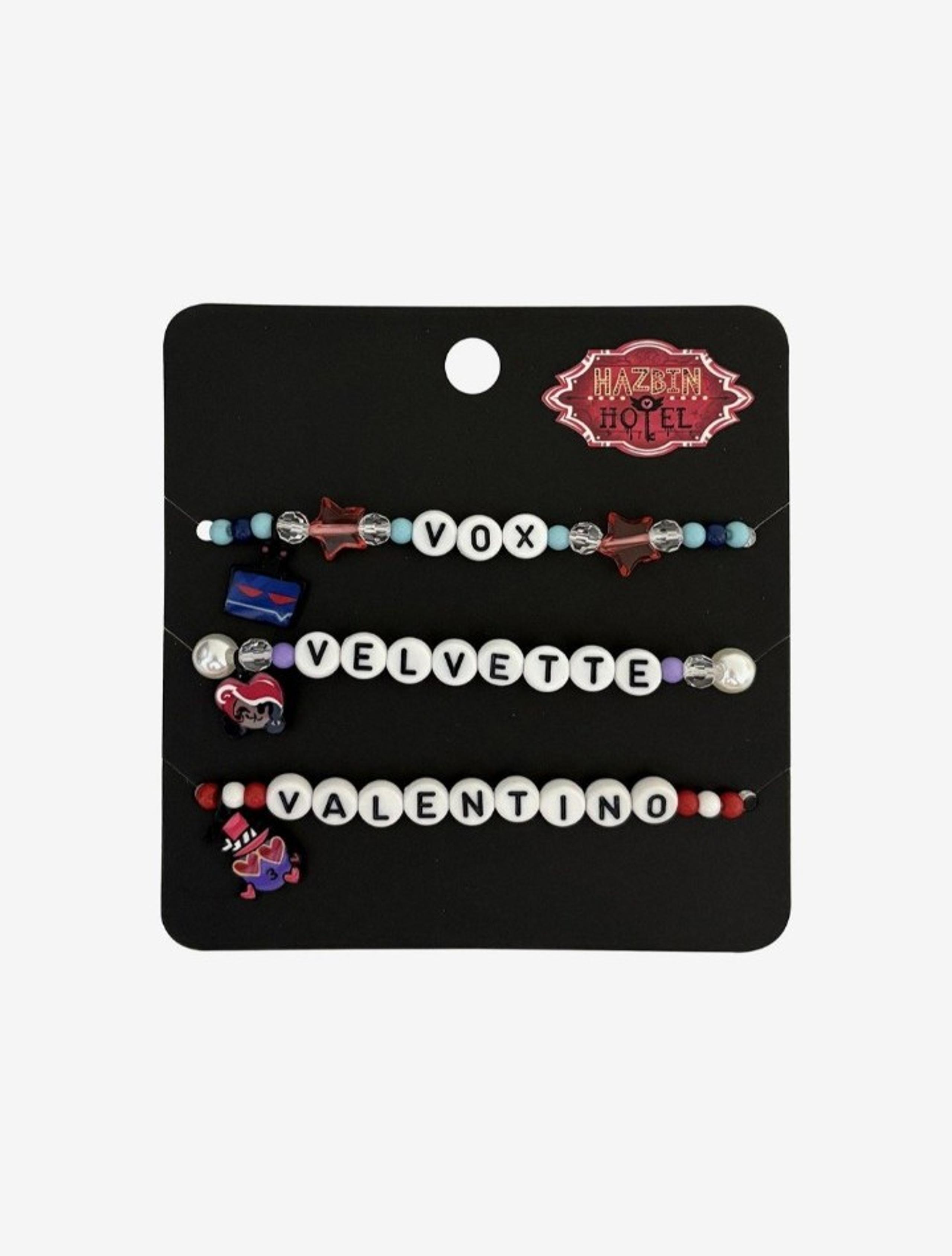 NWT Hazbin Hotel The Vees Trio Bead Bracelet Set