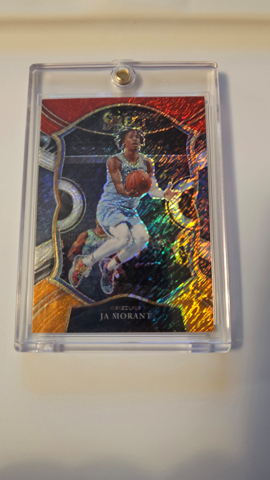 JA MORANT PANINI SELECT CONCOURSE #60 RED, WHITE, ORANGE SHIMMER 2020-21