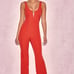 NWT House of CB Natalja Red V Plunge Jumpsuit XS