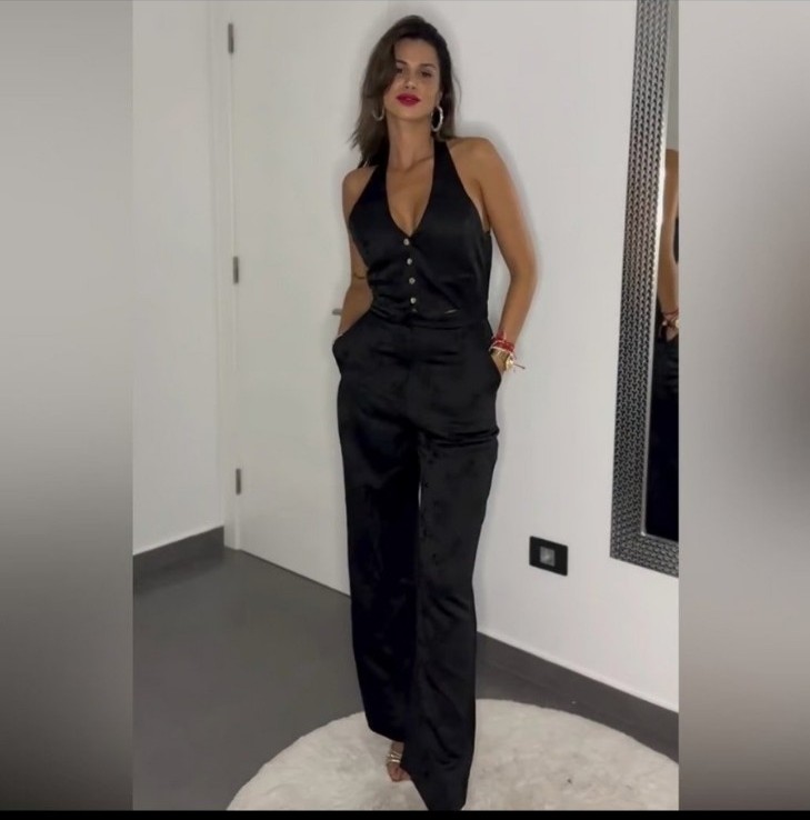 Zara Jacquard vest jumpsuit