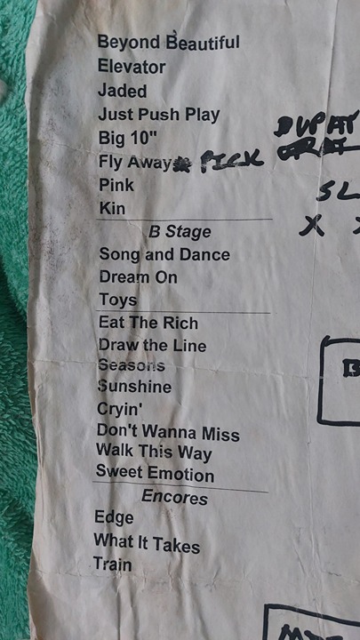 Aerosmith Concert Setlist from August 2001