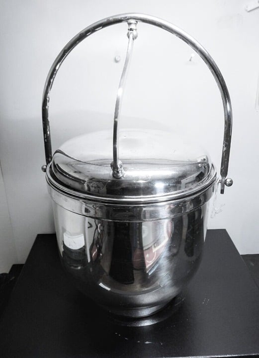AMSTON Silver plated Swing Top Ice Bucket AMSTON SILVER Company Silver 1605