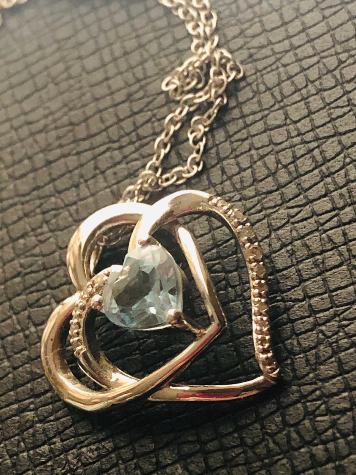 Two Hearts Forever Topaz Necklace