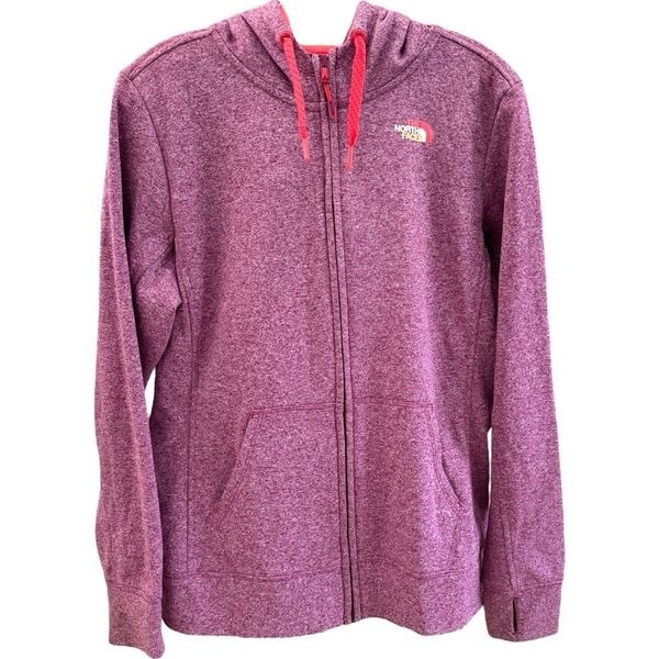 The North Face Women's Long Sleeve Full Zip Hoodie Heather Burgundy Size Large