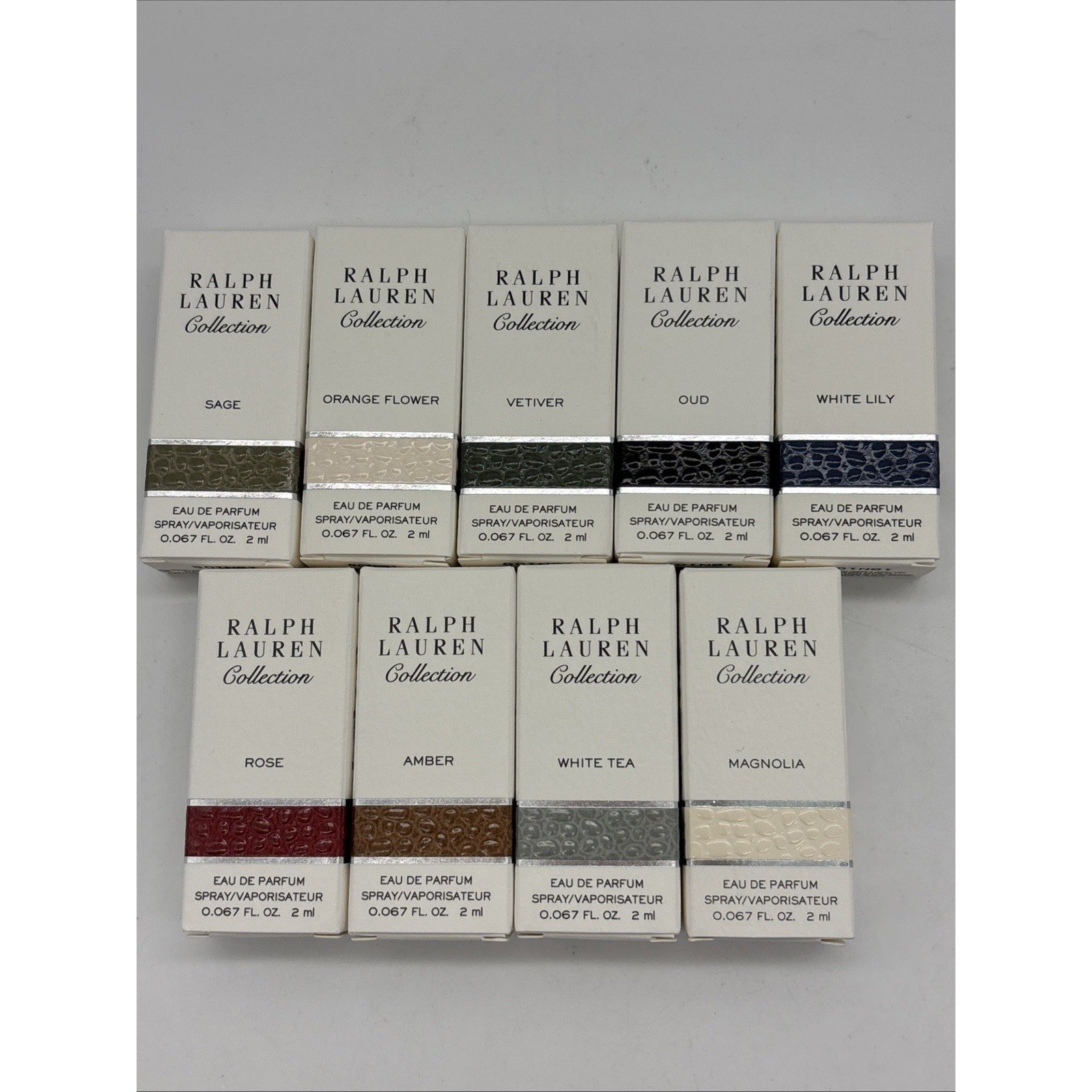 Polo Ralph Lauren perfume Collection sample lot .067 oz, 2ml ea. 9 Different