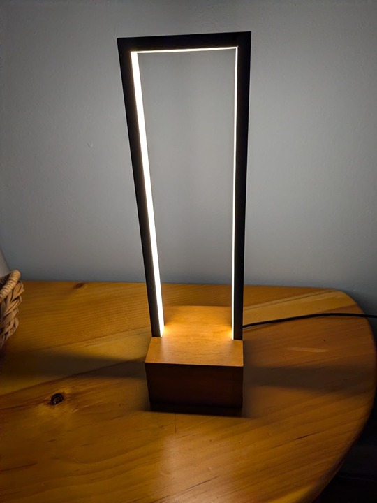 LED Table Lamp, Wooden Bedside Lamp with 3 Color Temperatures