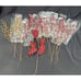 Stunning Red & Gold Cranberry Christmas Ornament Tree Spray Picks 20” Long