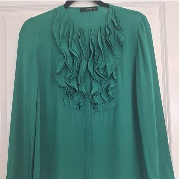 Etro Green Silk Bluase Size 38