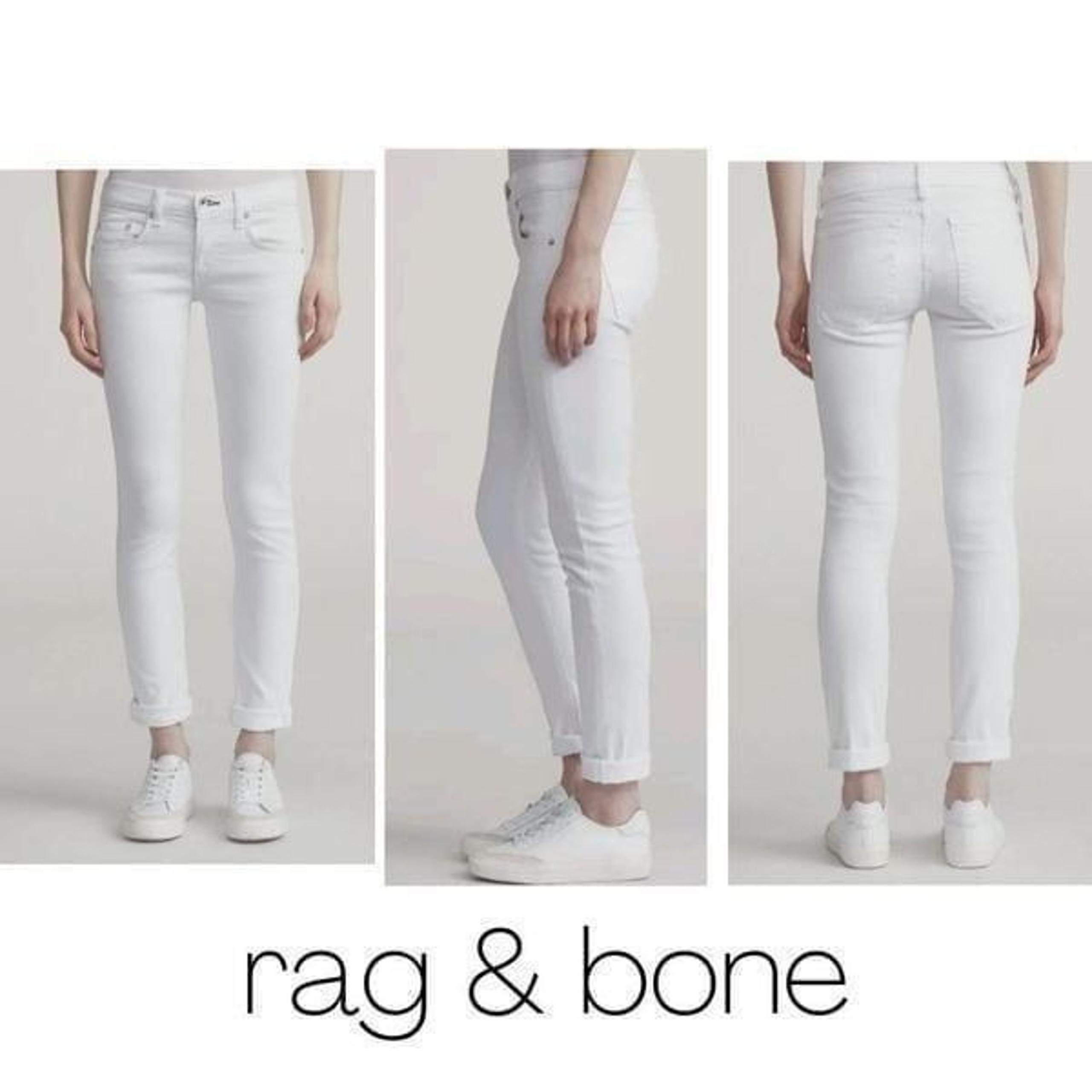 NWT rag & bone slim fit boyfriend denim jeans in aged Bright White size 25