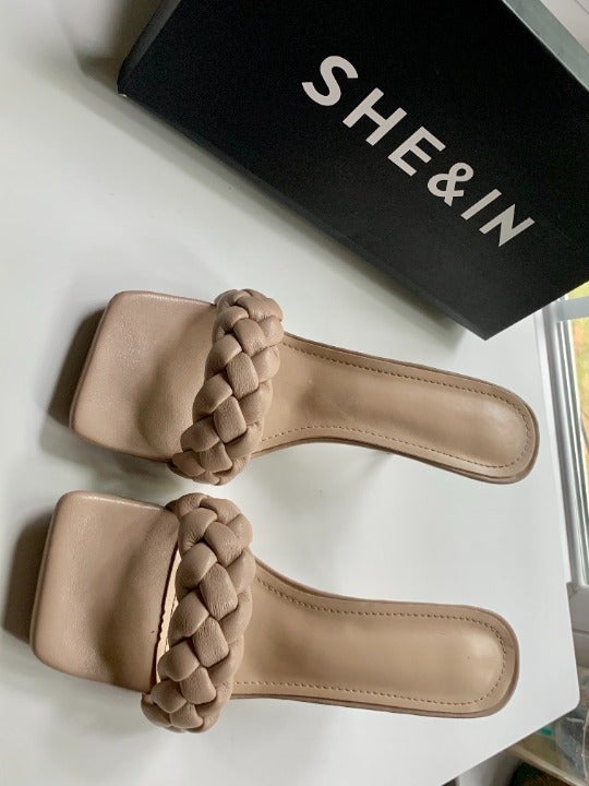 Braided stiletto Mule Heels