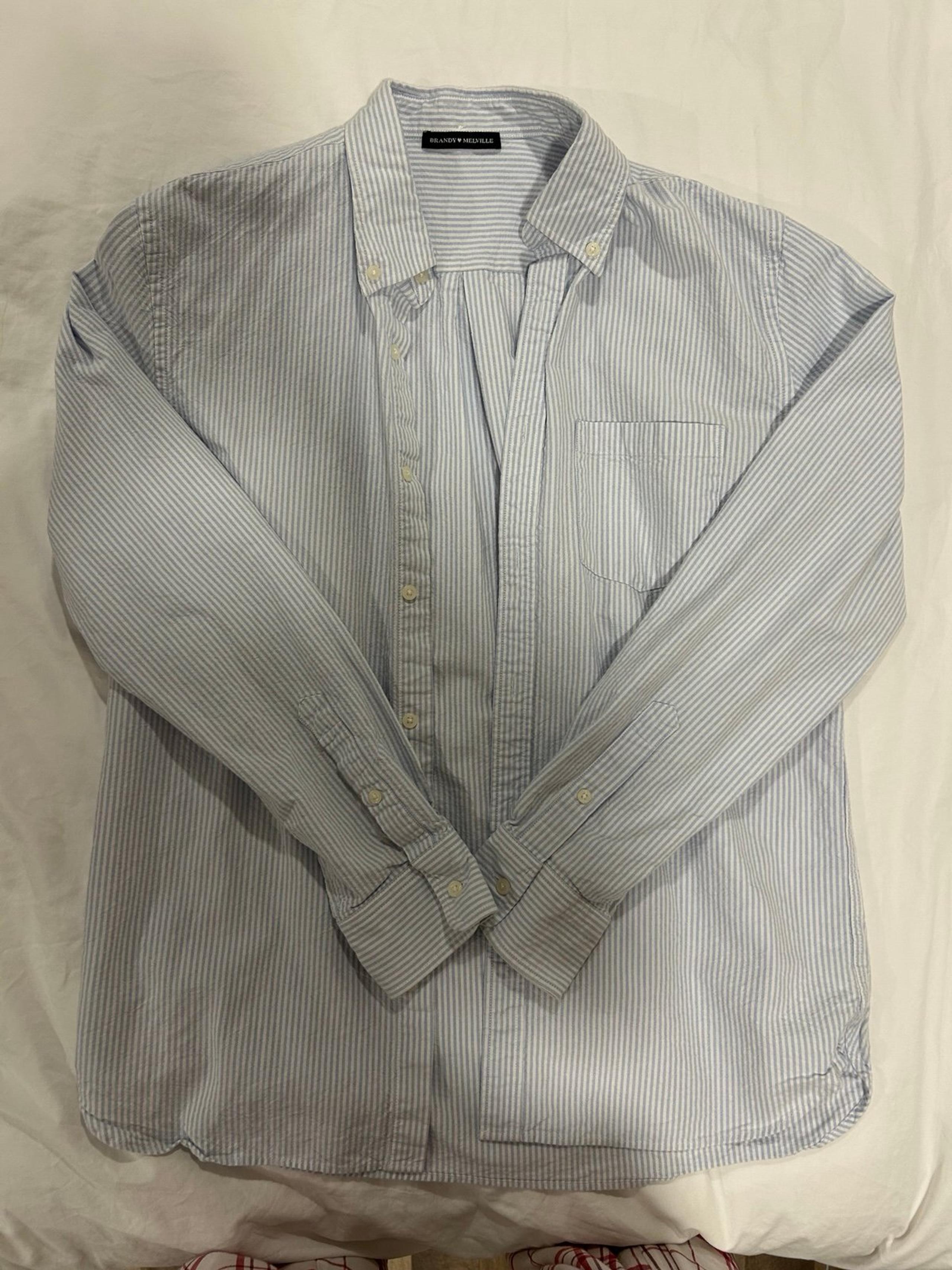 brandy melville striped stephanie button down shirt
