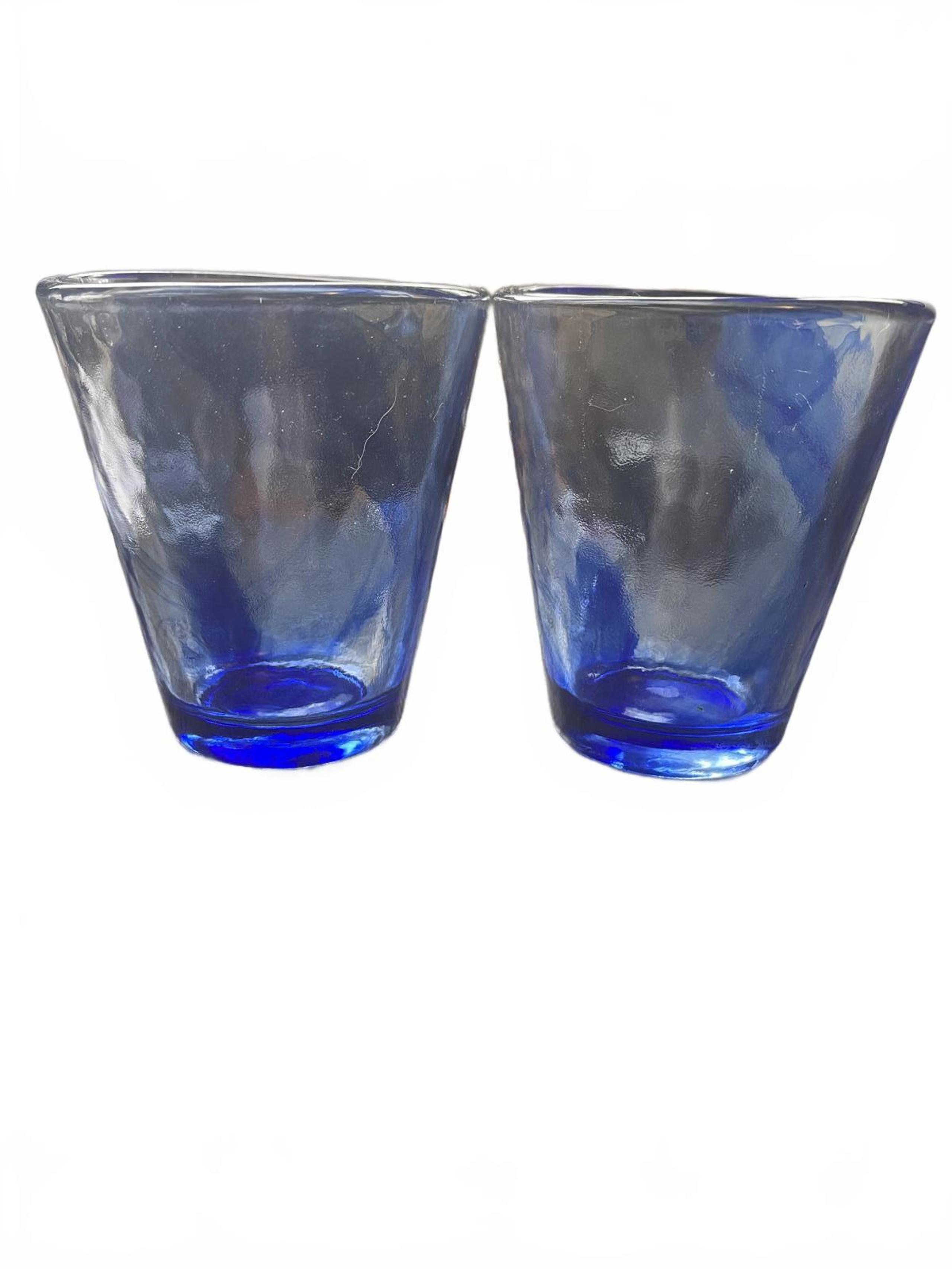 Murano cobalt blue swirl cups
